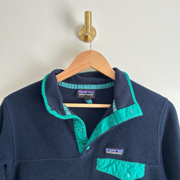 Patagonia Synchilla Snap Pullover Sweatshirt Navy Blue XS - Picture 2 of 9